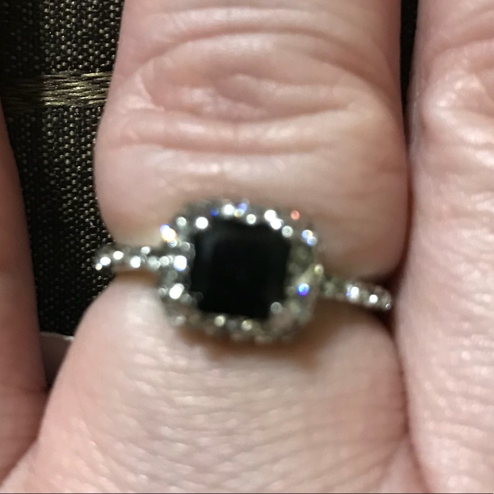 HPππ Black & White Sapphire Rings Size 8.5 - 9 - Picture 6 of 7